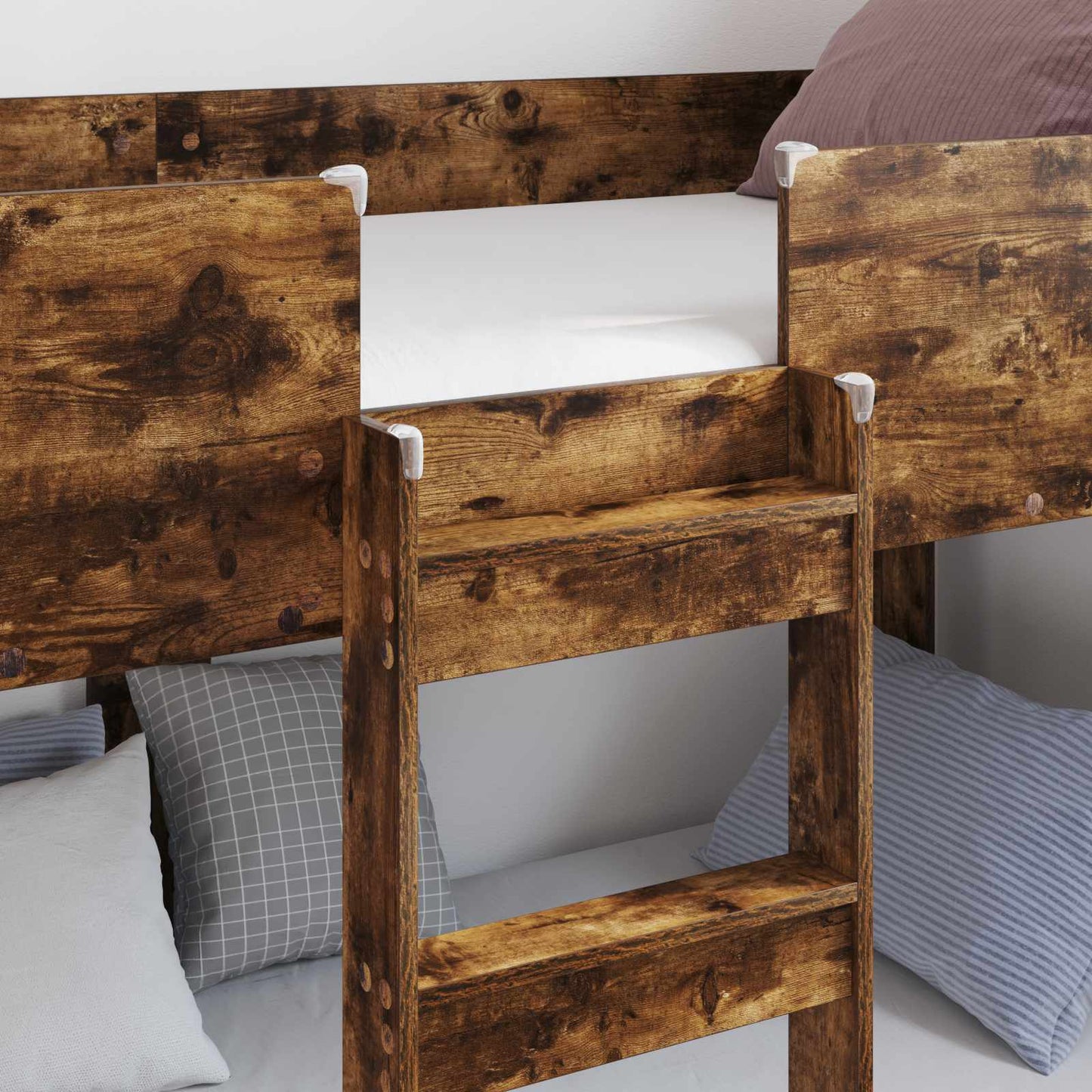Bunk Bed for Kids Smoked Oak 90 x 190 cm Engineered Wood