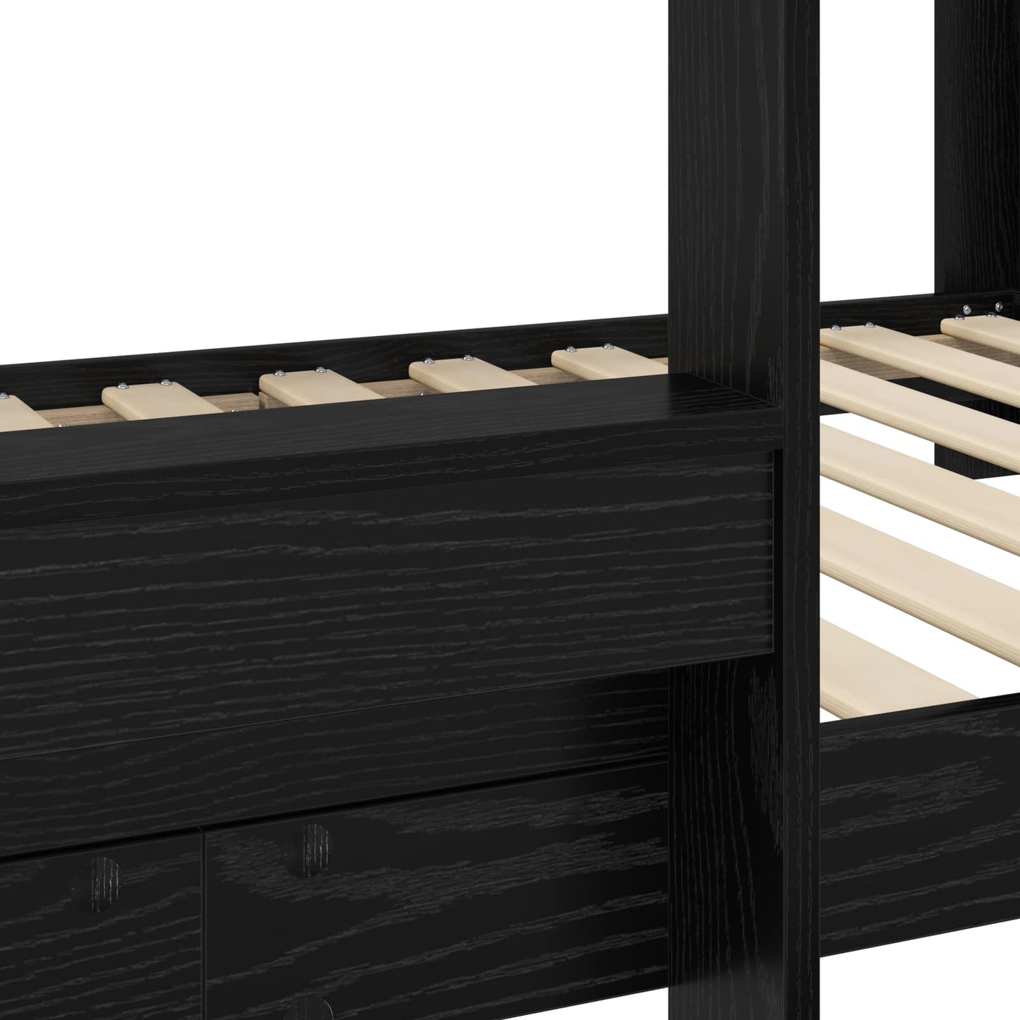 Bunk Bed for Kids Black Oak 75 x 190 cm Engineered Wood