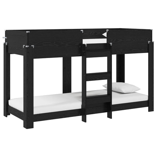 Bunk Bed for Kids Black Oak 75 x 190 cm Engineered Wood