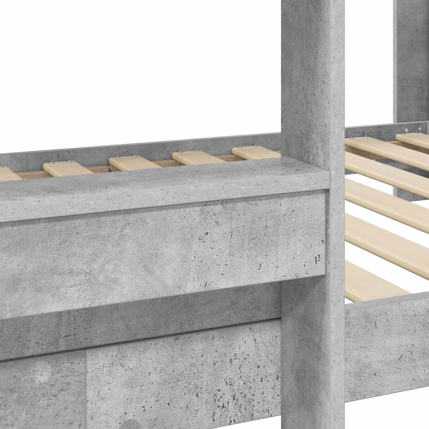 Bunk Bed for Kids Concrete Grey 75 x 190 cm Engineered Wood