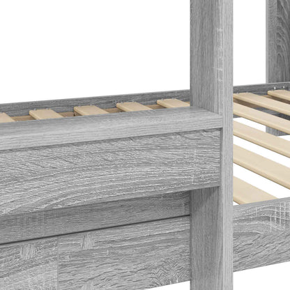 Bunk Bed for Kids Grey Sonoma 75 x 190 cm Engineered Wood