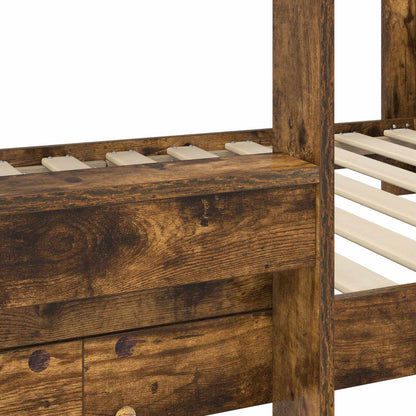 Bunk Bed for Kids Smoked Oak 80 x 160 cm Engineered Wood
