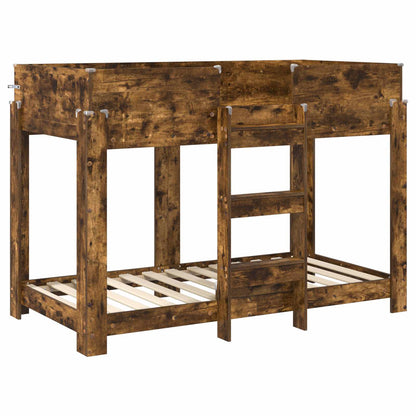 Bunk Bed for Kids Smoked Oak 80 x 160 cm Engineered Wood