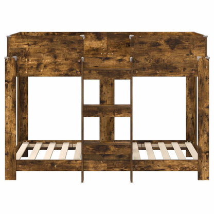 Bunk Bed for Kids Smoked Oak 80 x 160 cm Engineered Wood