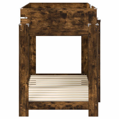 Bunk Bed for Kids Smoked Oak 80 x 160 cm Engineered Wood