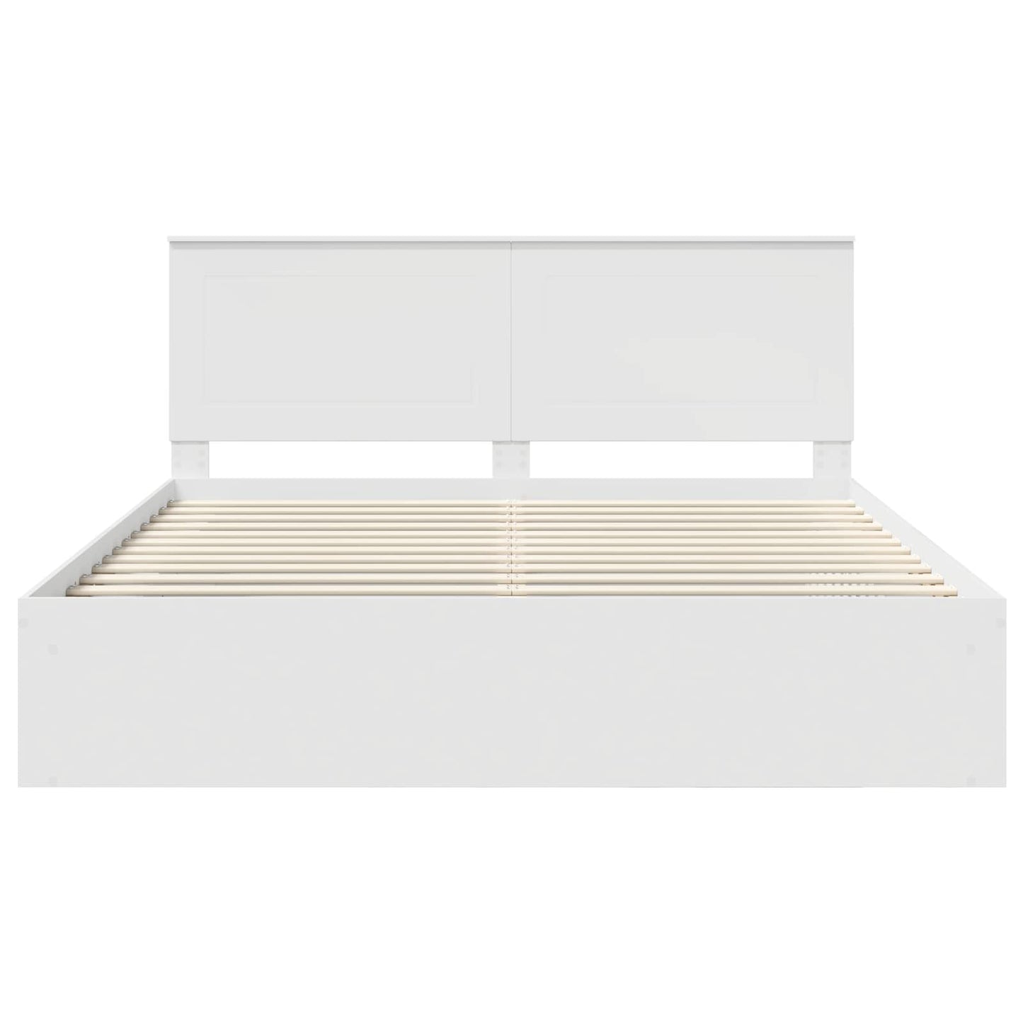 Bed Frame with Headboard White 180 x 200 cm Solid Pine Wood