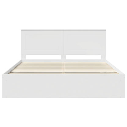 Bed Frame with Headboard White 180 x 200 cm Solid Pine Wood