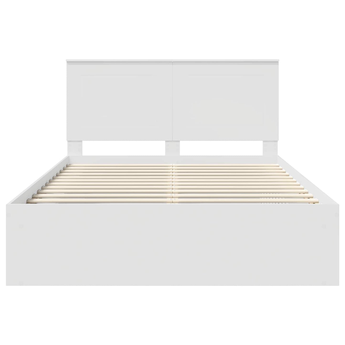 Bed Frame with Headboard White 160 x 200 cm Solid Pine Wood
