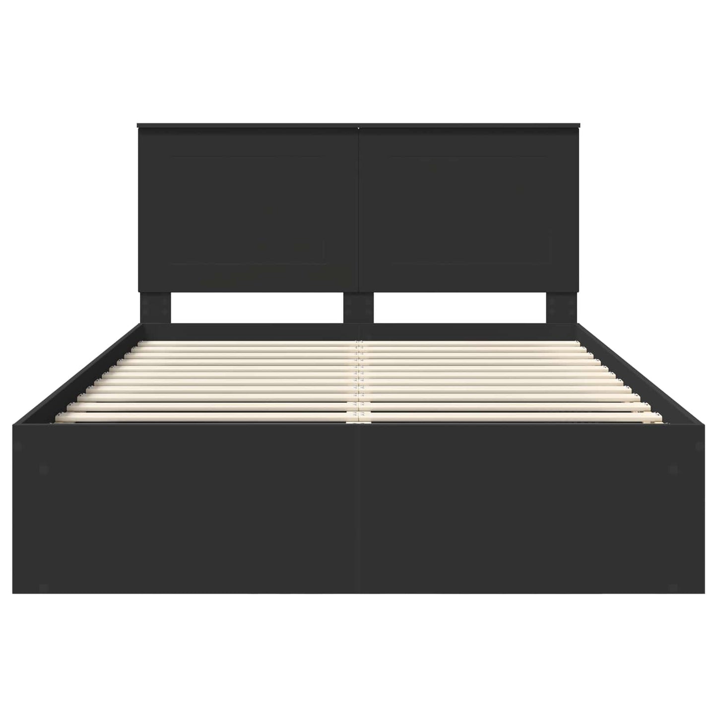 Bed Frame with Headboard Black 160 x 200 cm Solid Pine Wood