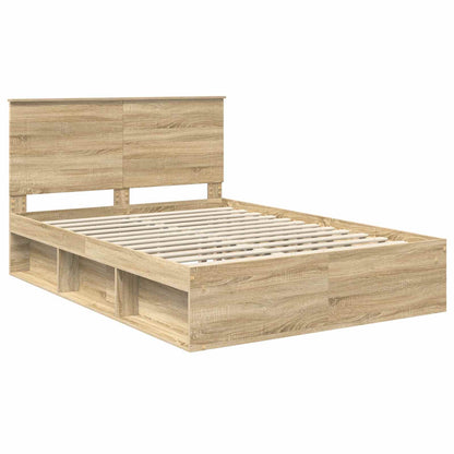 Bed Frame with Headboard Sonoma 160 x 200 cm Solid Pine Wood