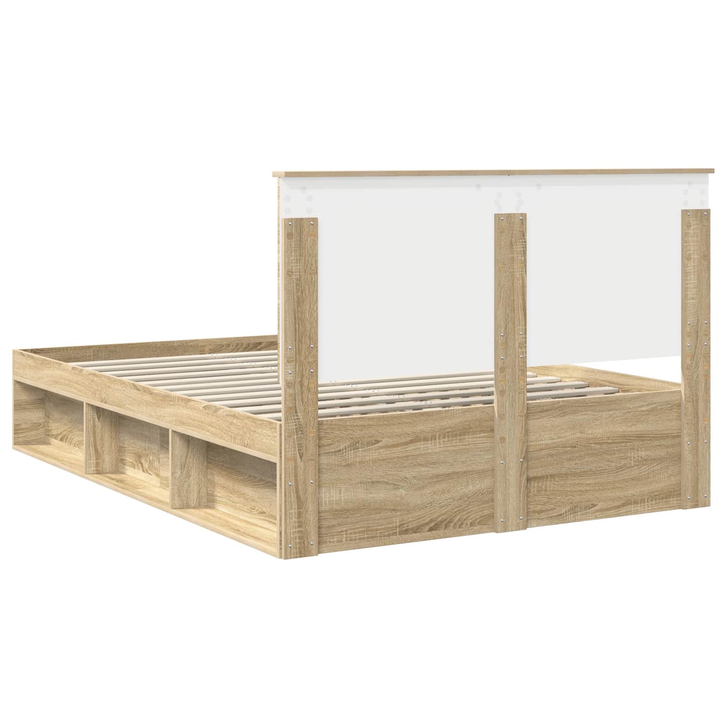 Bed Frame with Headboard Sonoma 160 x 200 cm Solid Pine Wood