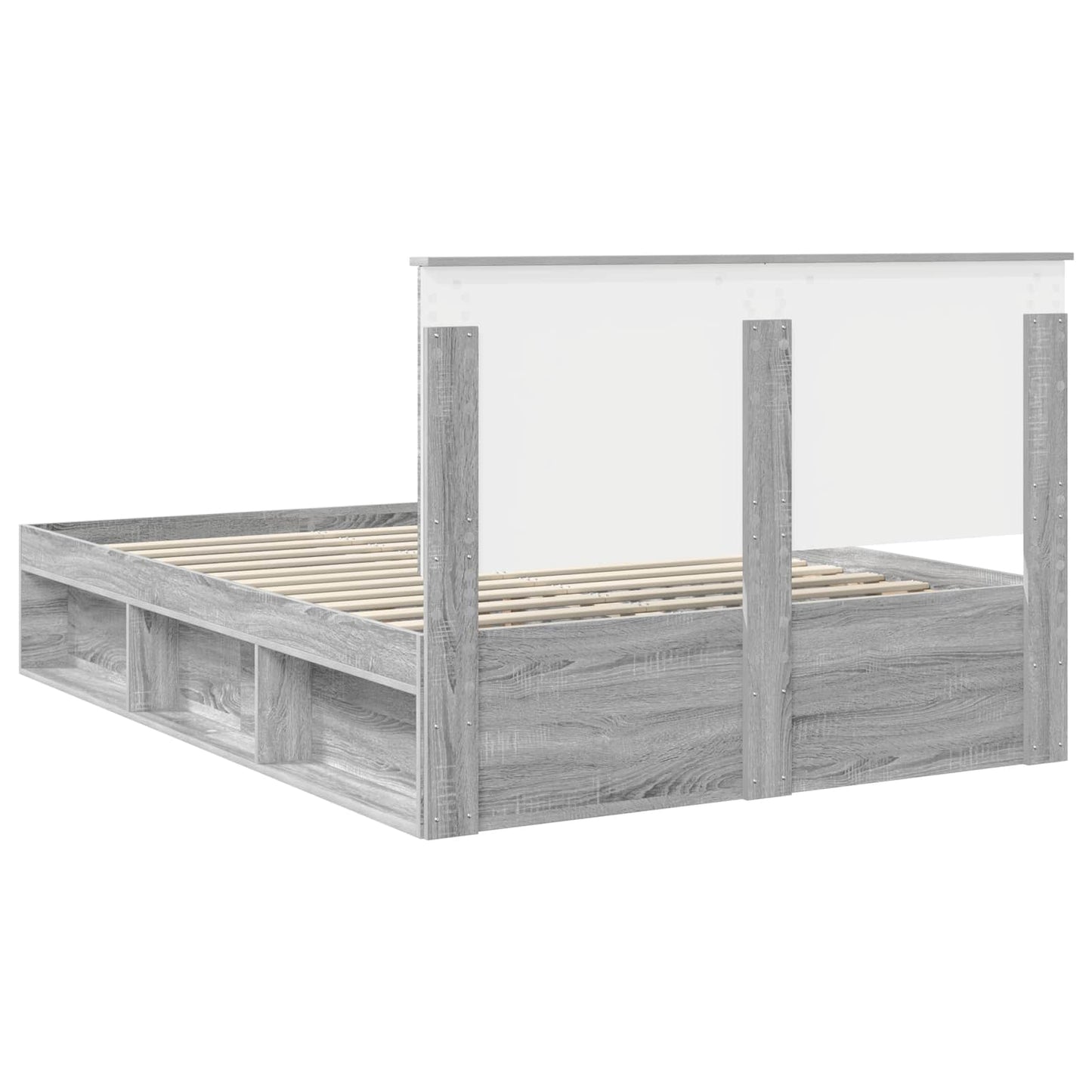 Bed Frame Grey Sonoma 160 x 200 cm Solid Pine Wood