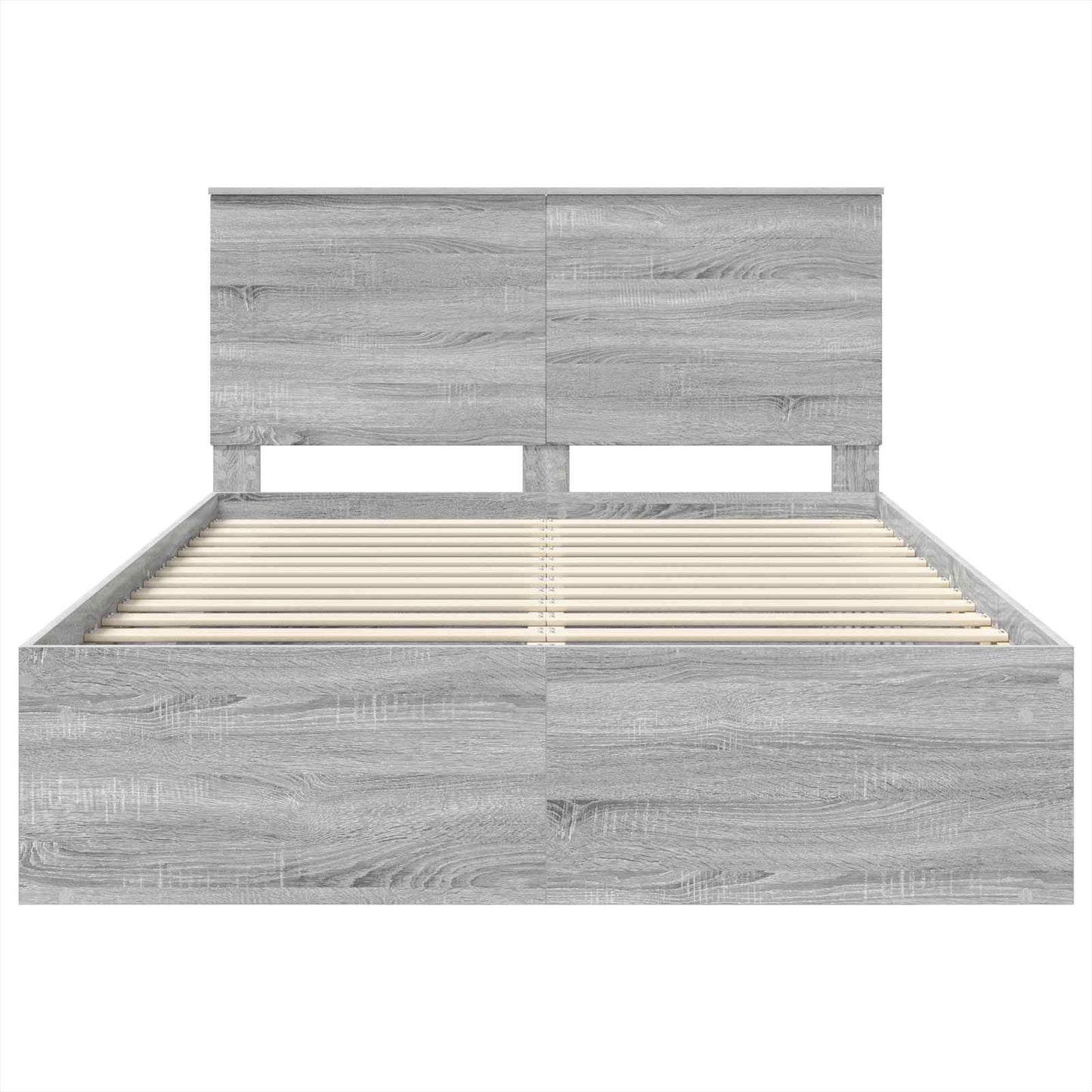 Bed Frame Grey Sonoma 160 x 200 cm Solid Pine Wood