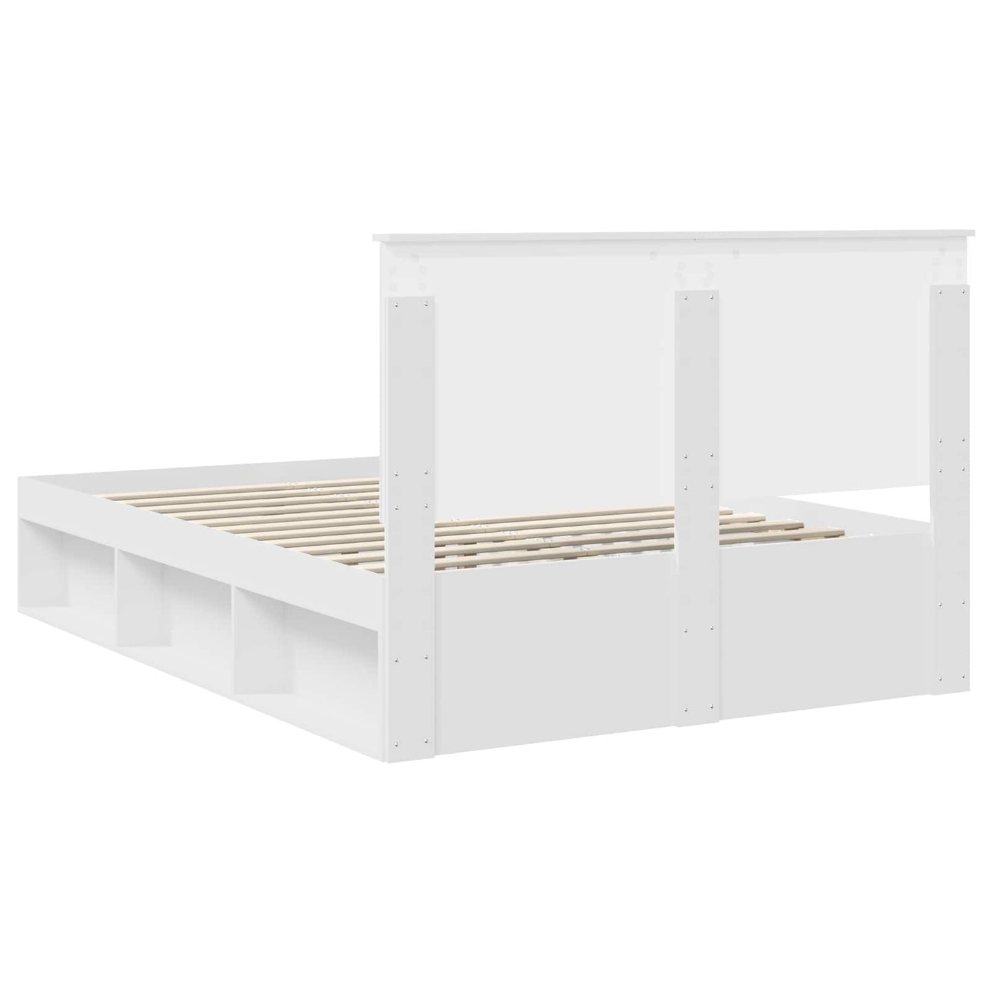 Bed Frame with Headboard White 150 x 200 cm Solid Pine Wood
