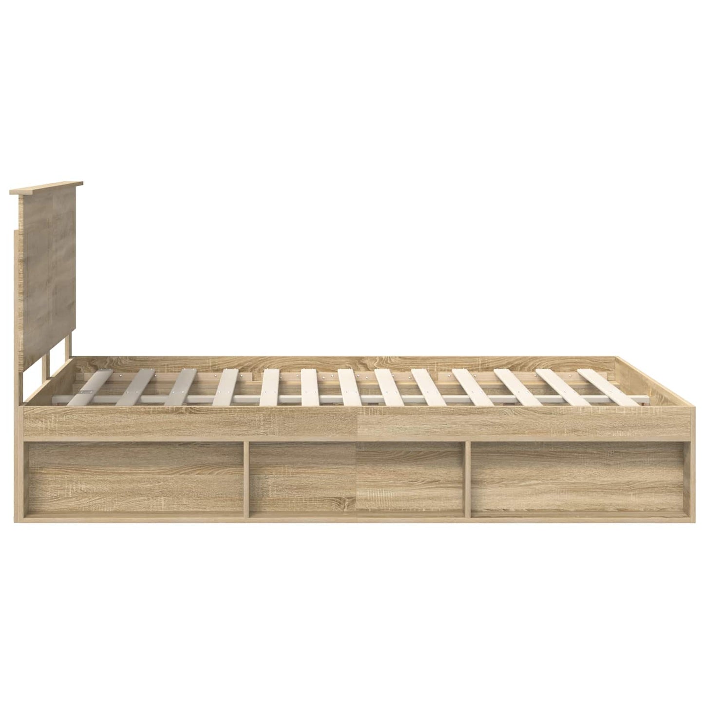 Bed Frame with Drawer Sonoma Oak 150 x 200 cm Solid Pine Wood