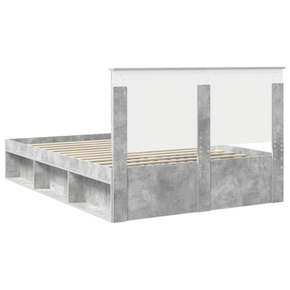 Bed Frame Concerte Grey 150 x 200 cm Solid Pine Wood