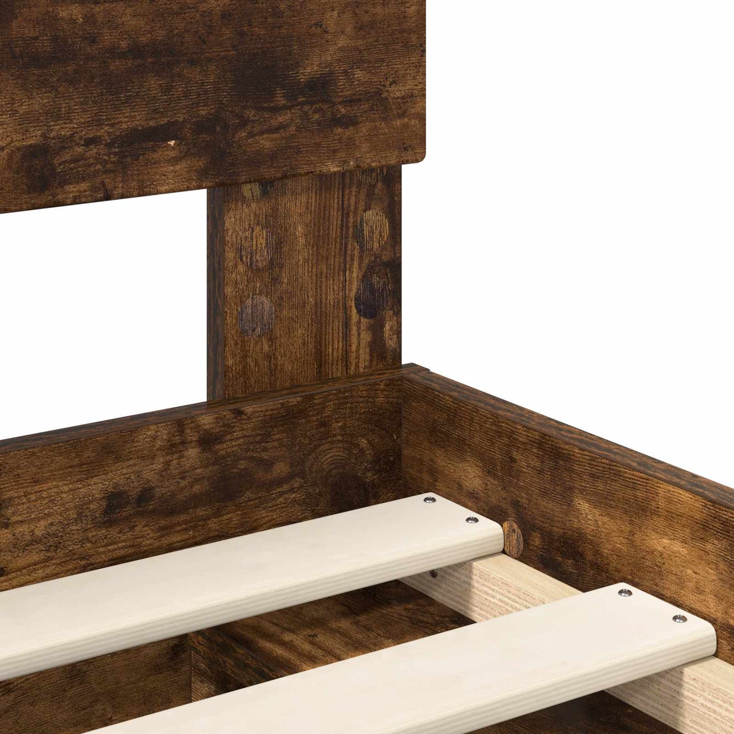 Bed Frame Smoked Oak 140 x 190 cm Solid Pine Wood