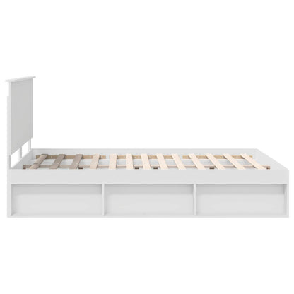 Bed Frame with Headboard White 140 x 200 cm Solid Pine Wood