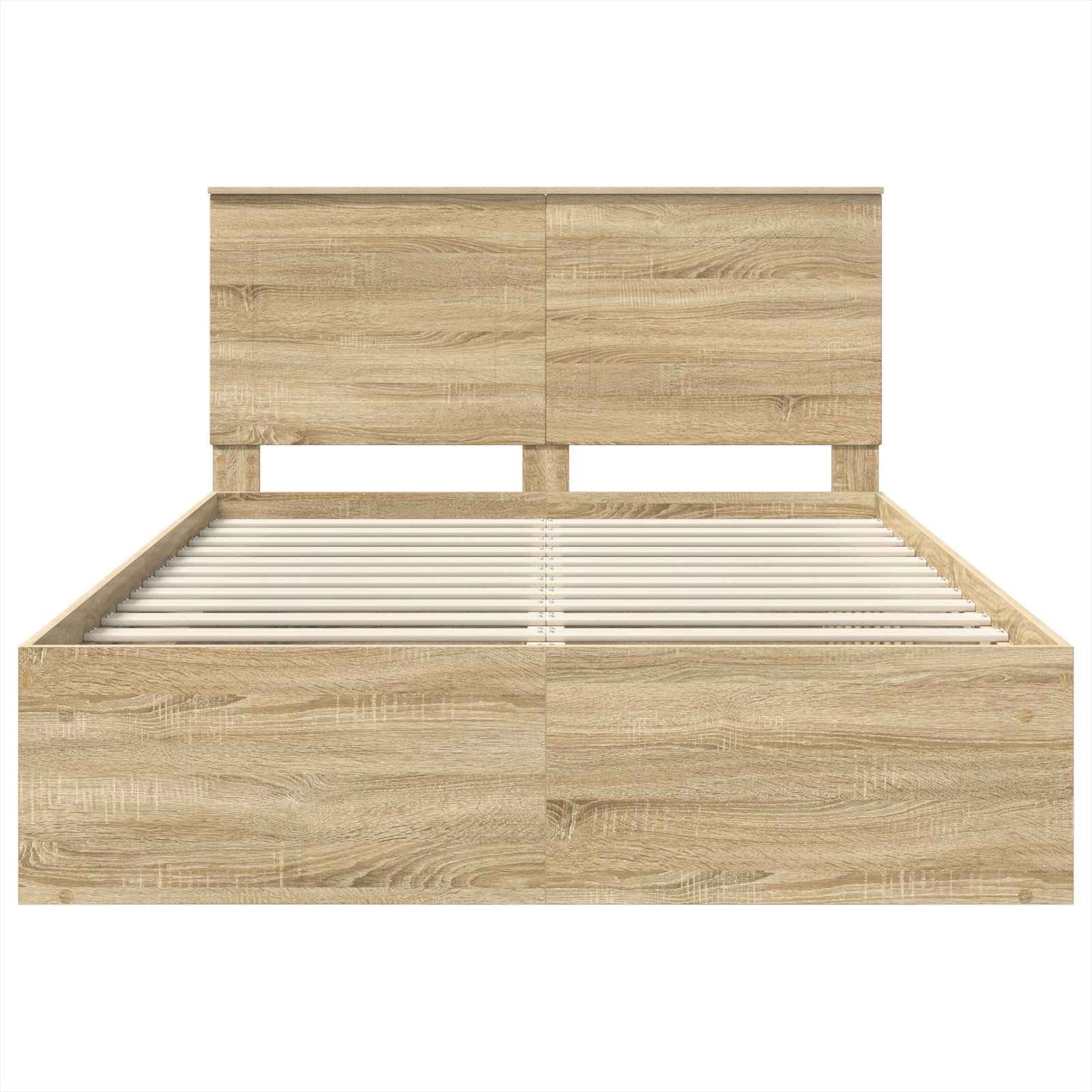 Bed Frame with Headboard Sonoma 140 x 200 cm Solid Pine Wood