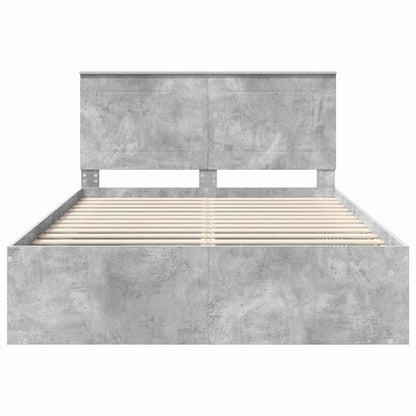 Bed Frame with Headboard Concerte 140 x 200 cm Solid Pine Wood
