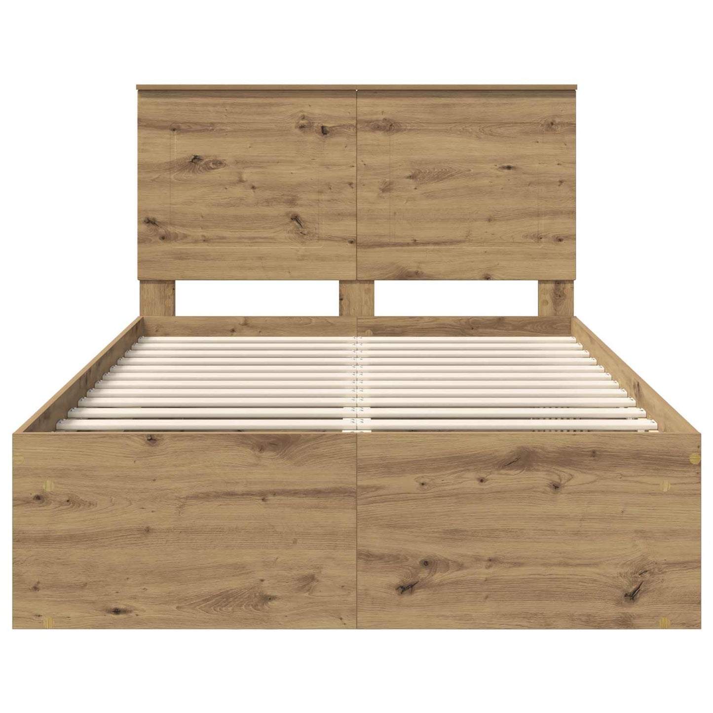 Bed Frame Artisian Oak 135 x 190 cm Solid Pine Wood