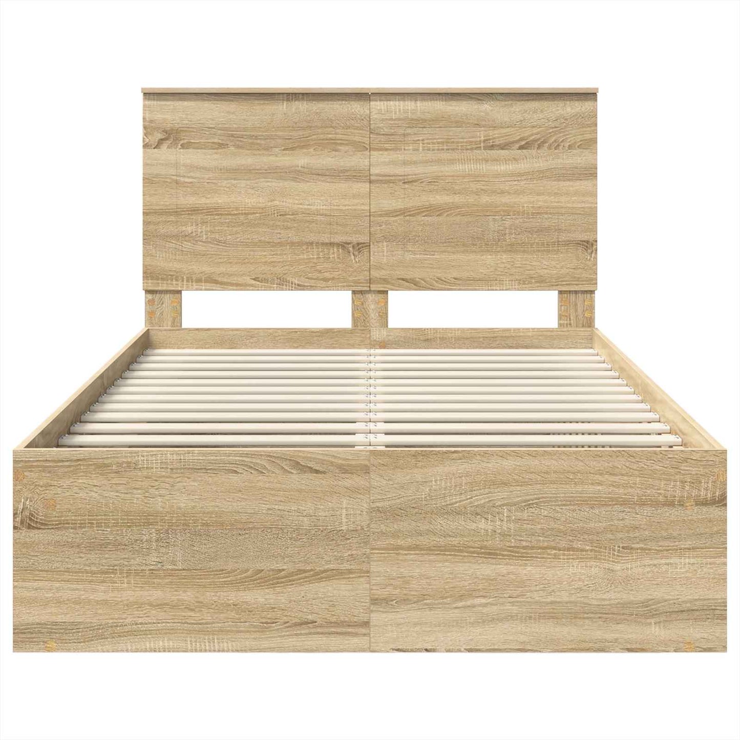 Bed Frame with Headboard Sonoma 120 x 190 cm Solid Pine Wood