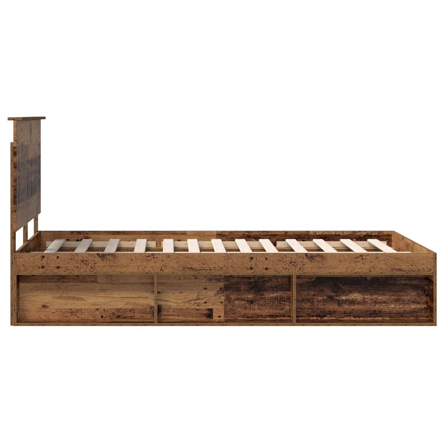 Bed Frame with Headboard Old Wood 120 x 190 cm Solid Pine Wood