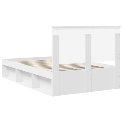 Bed Frame with Headboard White 120 x 200 cm Solid Pine Wood