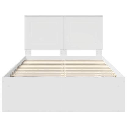 Bed Frame with Headboard White 120 x 200 cm Solid Pine Wood