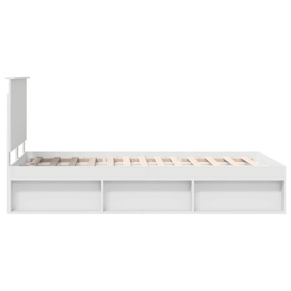 Bed Frame with Headboard White 120 x 200 cm Solid Pine Wood