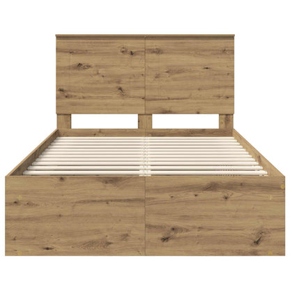 Bed Frame Artisian Oak 120 x 200 cm Solid Pine Wood
