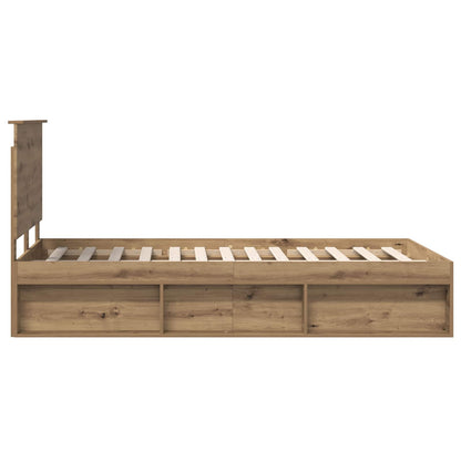 Bed Frame Artisian Oak 120 x 200 cm Solid Pine Wood
