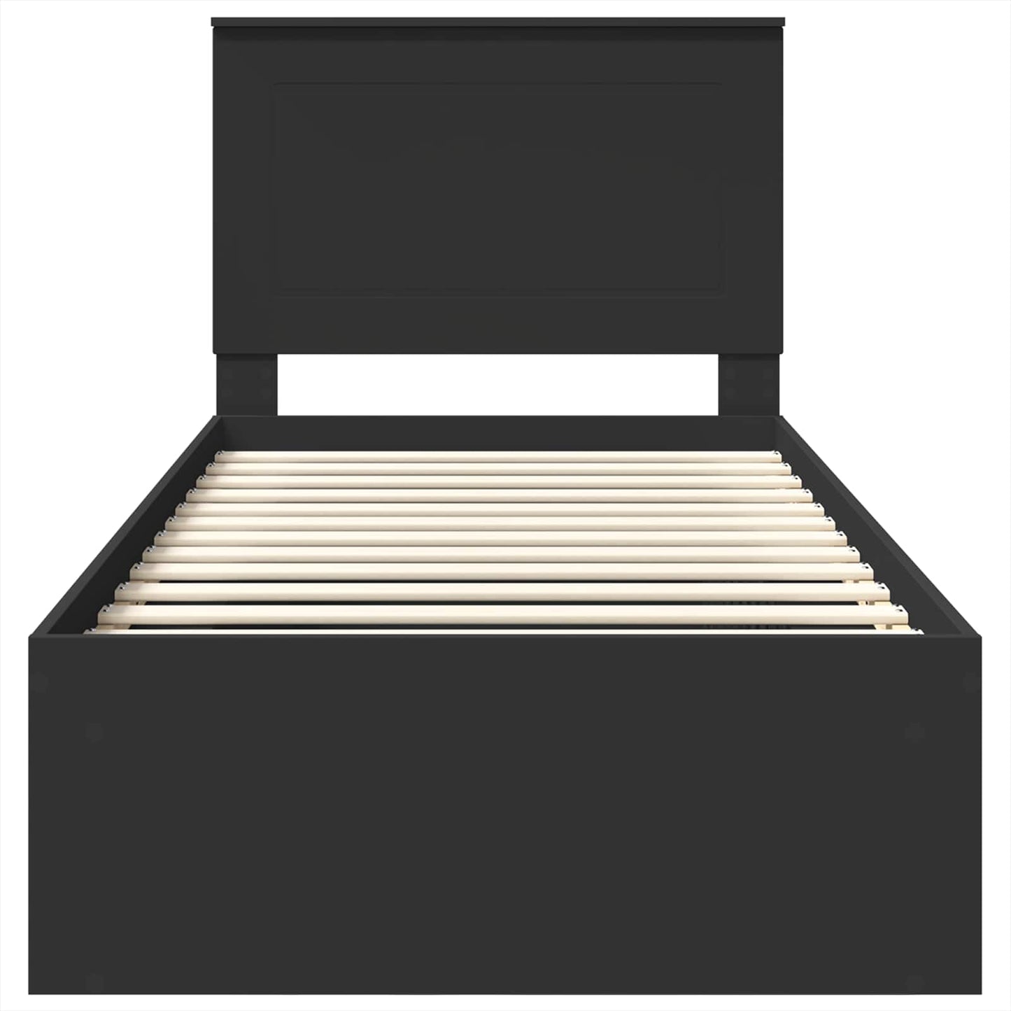 Bed Frame with Headboard Black 100 x 200 cm Solid Pine Wood