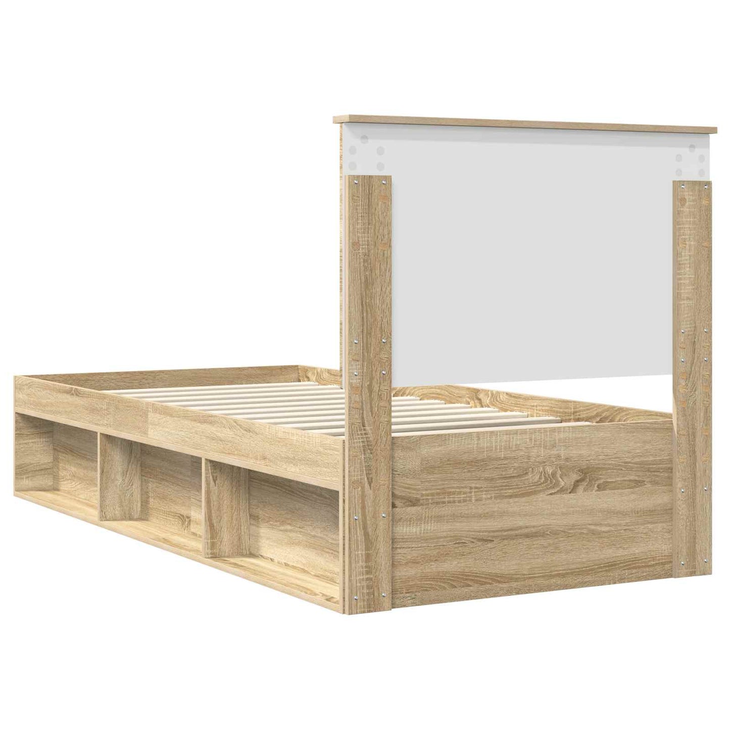 Bed Frame with Headboard Sonoma 100 x 200 cm Solid Pine Wood