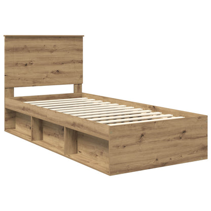 Bed Frame Artisian Oak 100 x 200 cm Solid Pine Wood