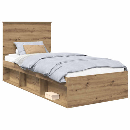 Bed Frame Artisian Oak 90 x 190 cm Solid Pine Wood