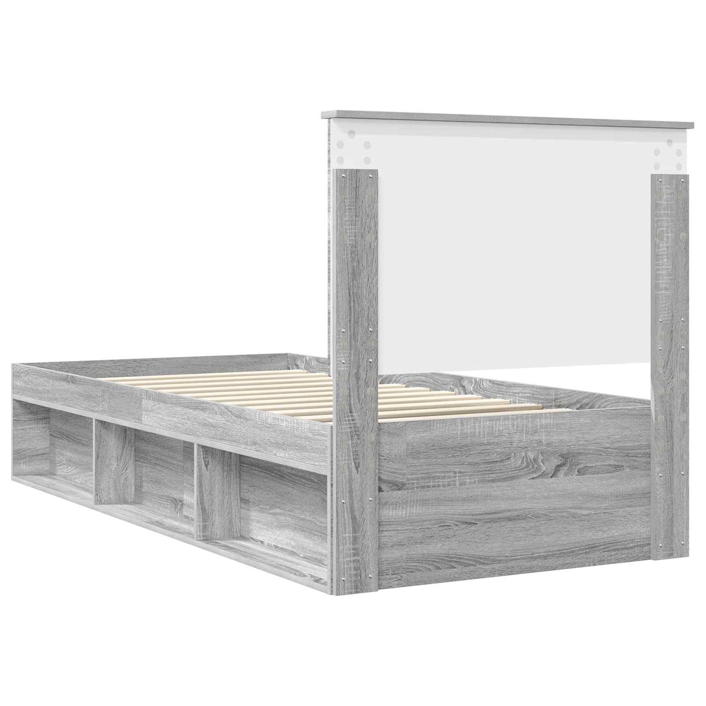 Bed Frame Grey Sonoma 90 x 200 cm Solid Pine Wood