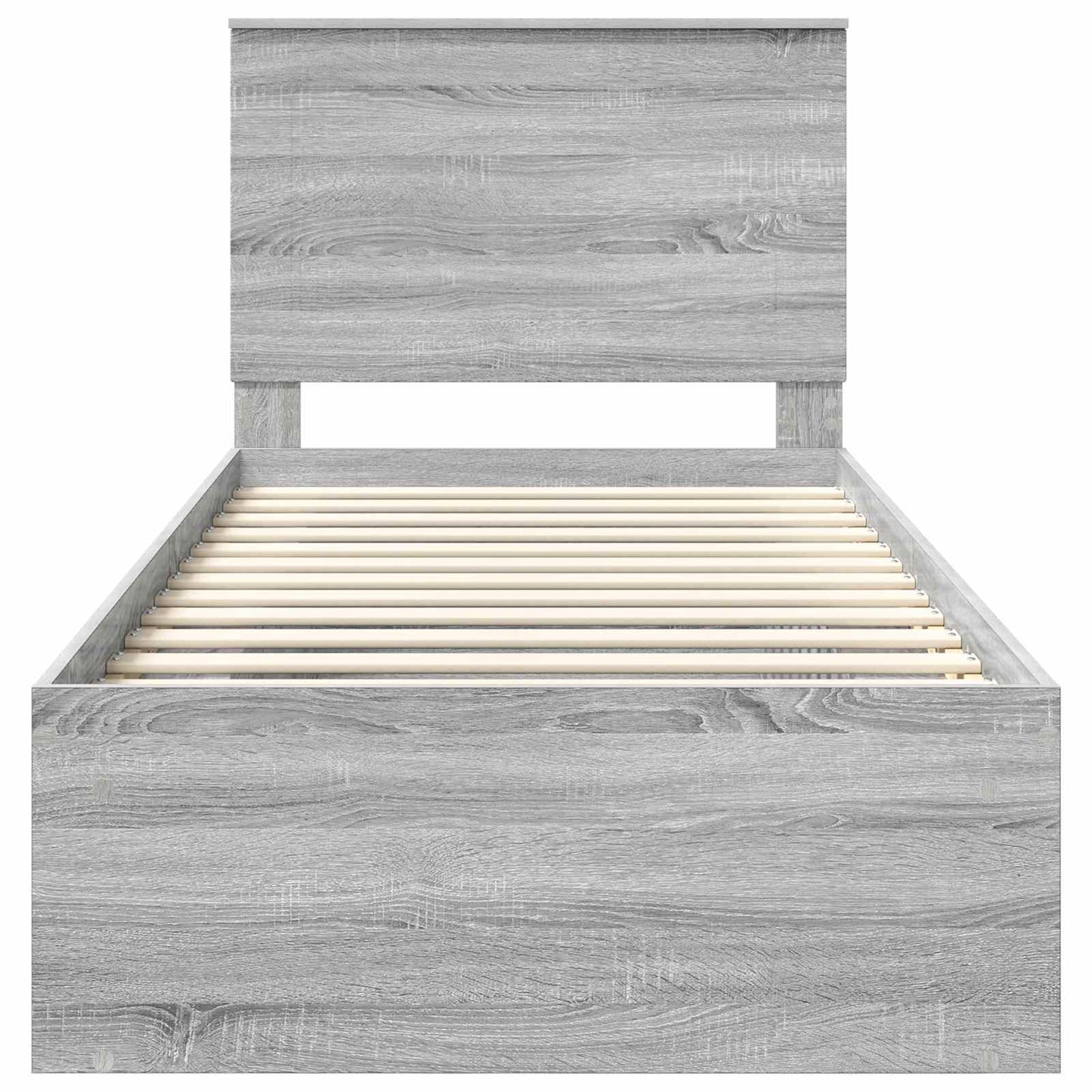Bed Frame Grey Sonoma 90 x 200 cm Solid Pine Wood