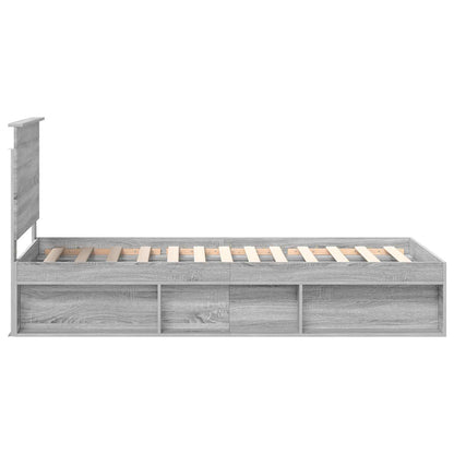 Bed Frame Grey Sonoma 90 x 200 cm Solid Pine Wood