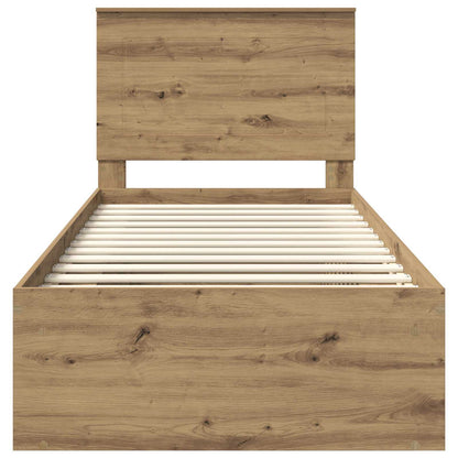 Bed Frame Artisian Oak 90 x 200 cm Solid Pine Wood