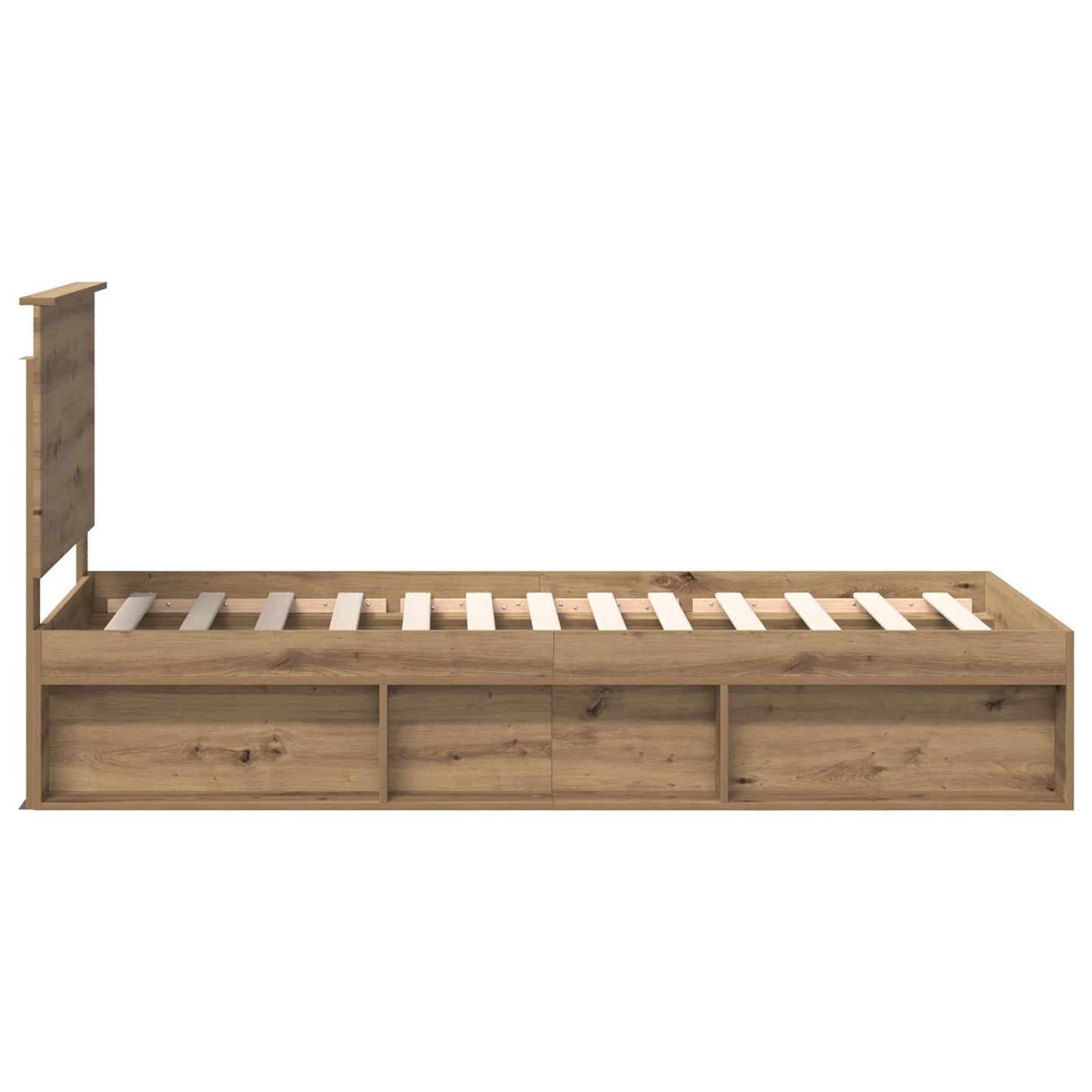 Bed Frame Artisian Oak 90 x 200 cm Solid Pine Wood