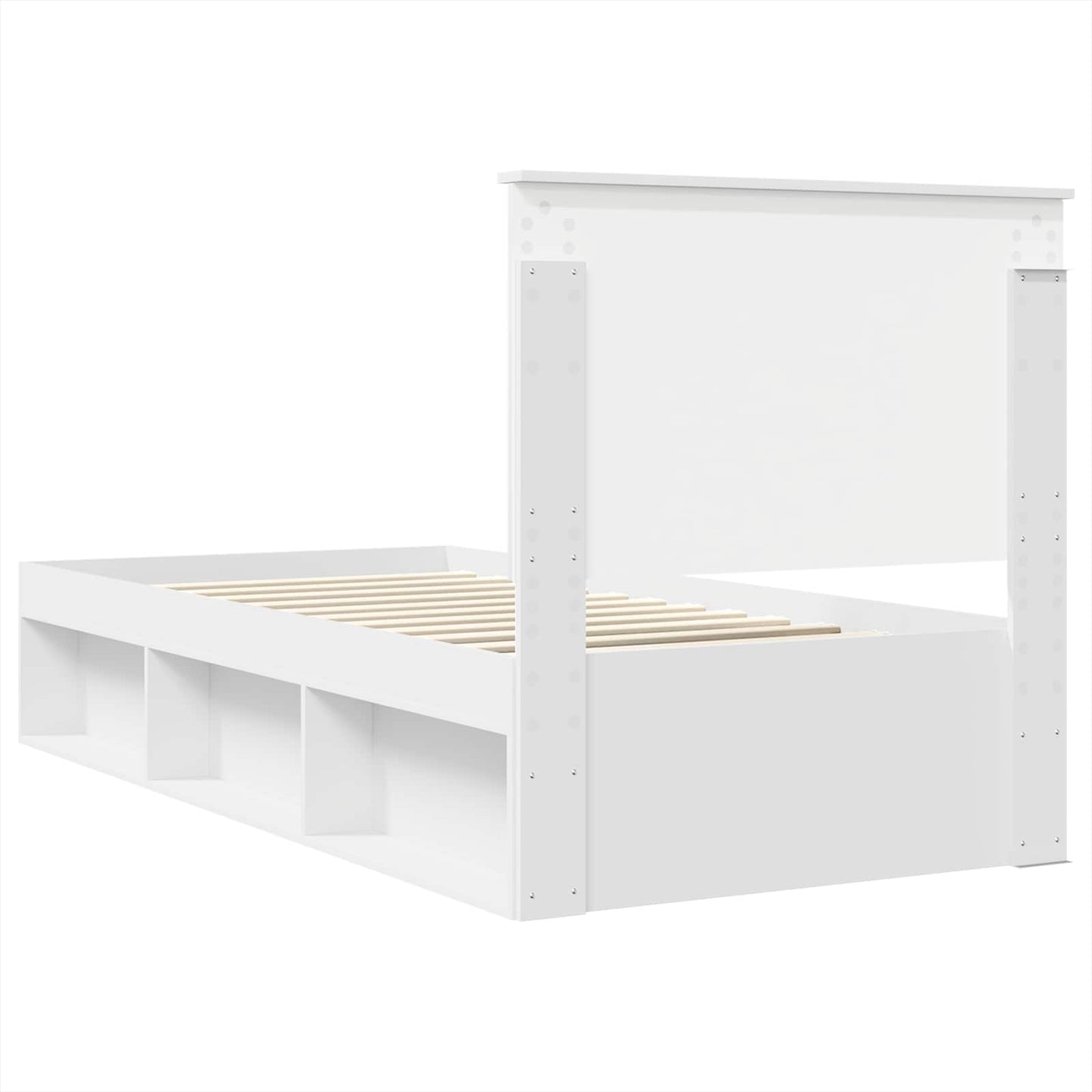 Bed Frame with Headboard White 75 x 190 cm Solid Pine Wood