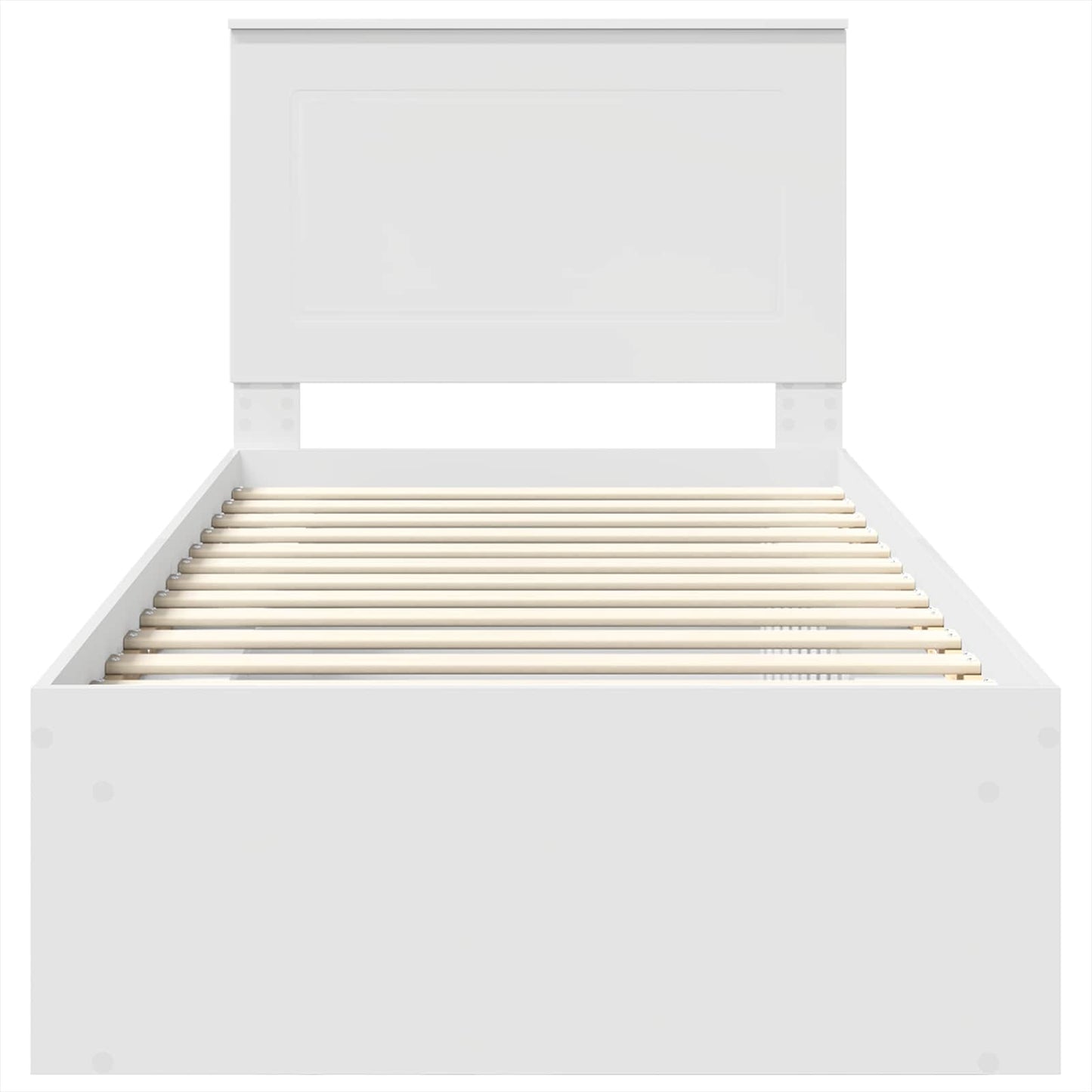 Bed Frame with Headboard White 75 x 190 cm Solid Pine Wood