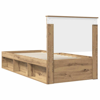Bed Frame Artisian Oak 75 x 190 cm Solid Pine Wood