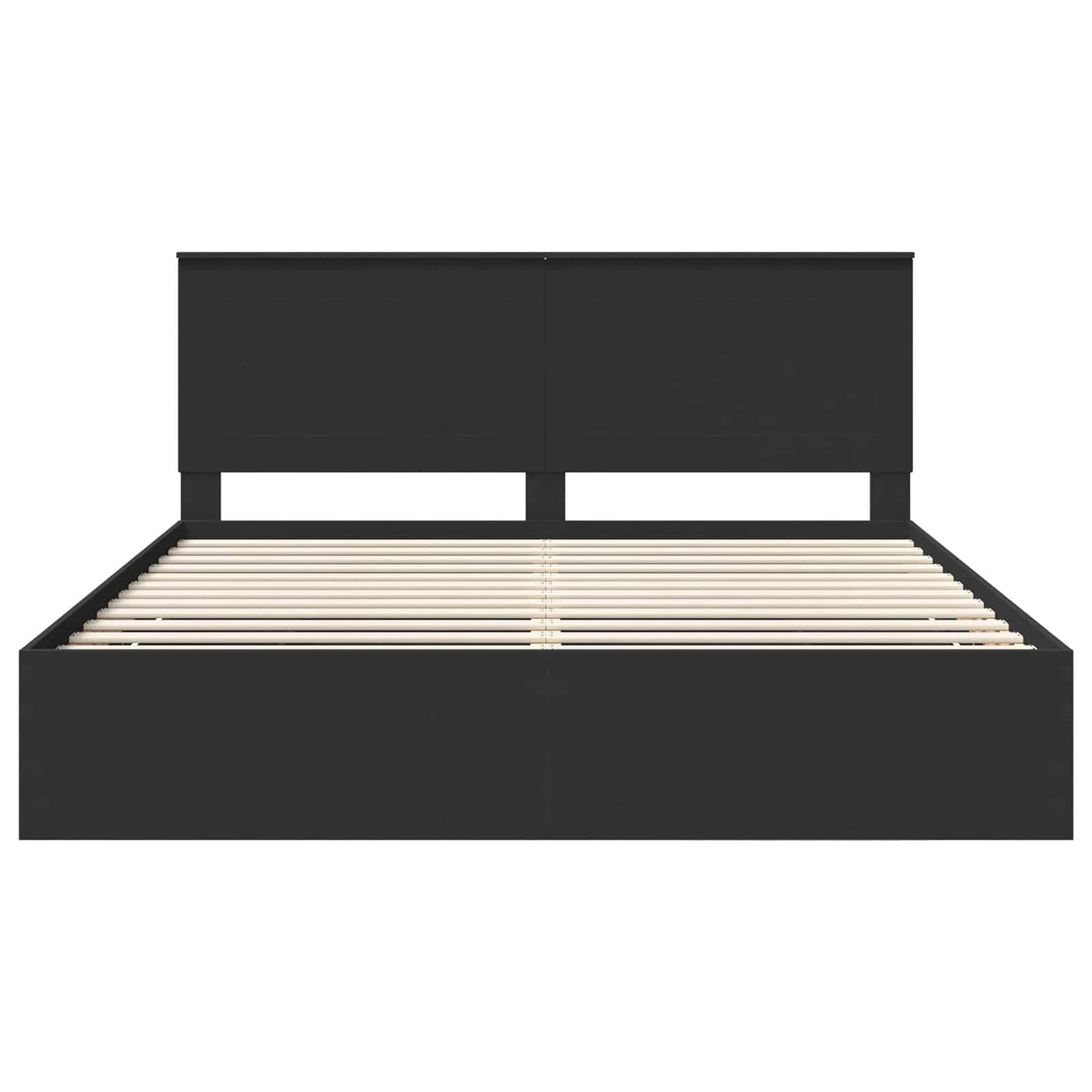 Bed Frame with Drawer Black 200 x 200 cm Engineer Wood