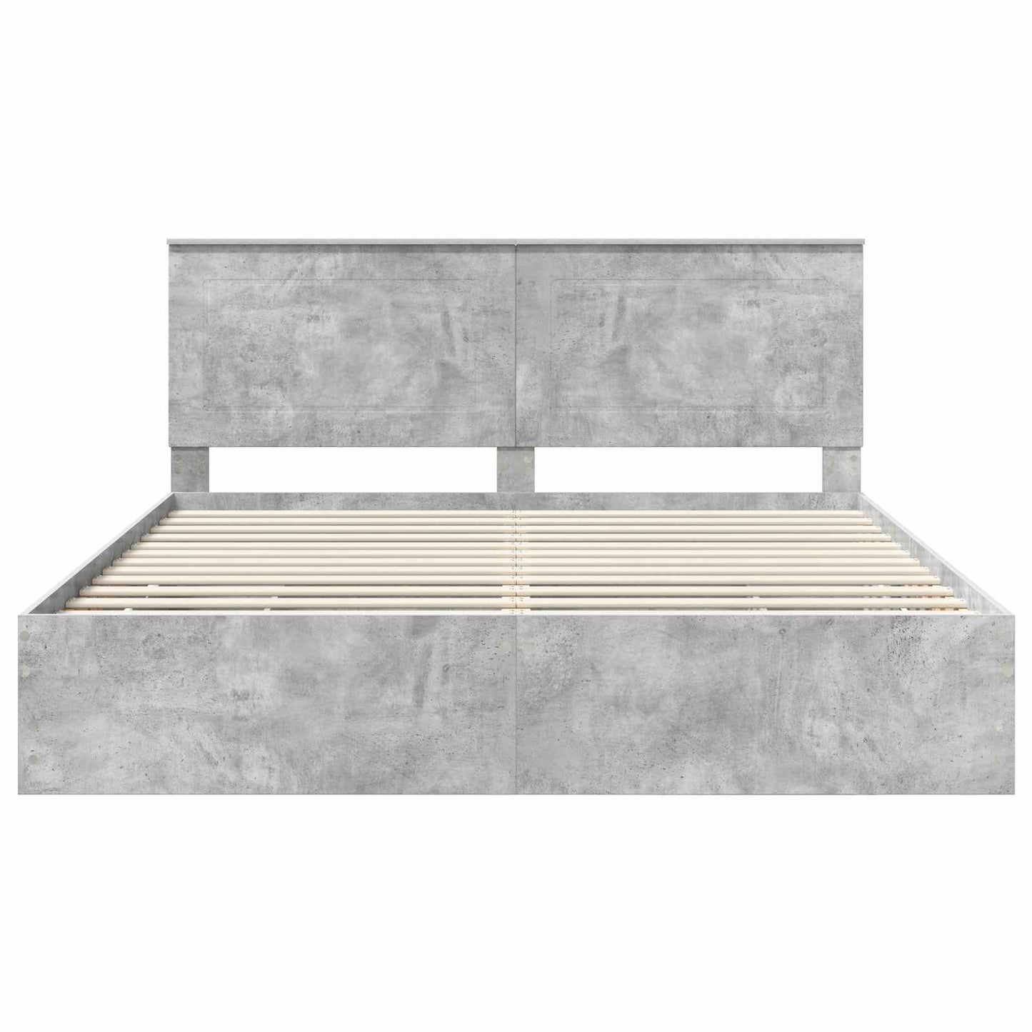 Bed Frame with Drawer Concrete Grey 200 x 200 cm Engineer Wood