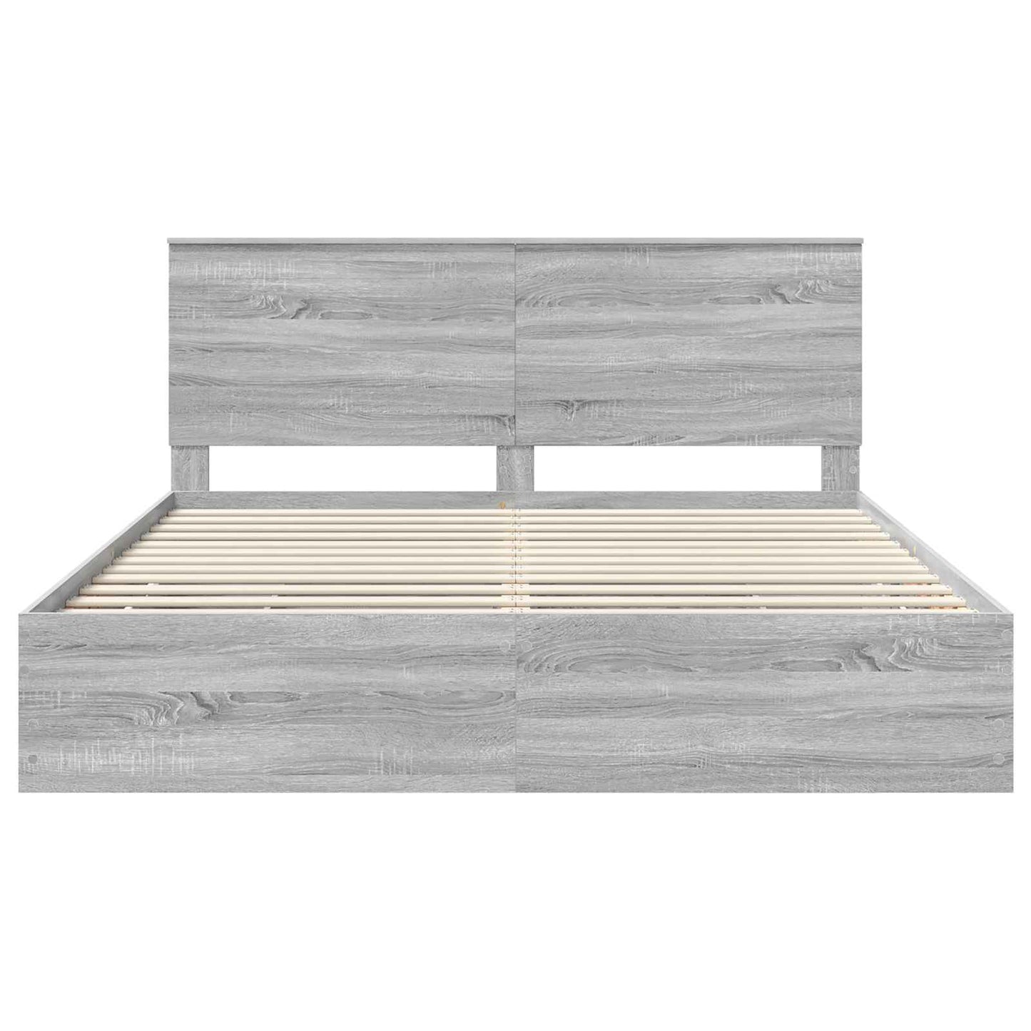 Bed Frame with Drawer Grey Sonoma 200 x 200 cm Engineer Wood