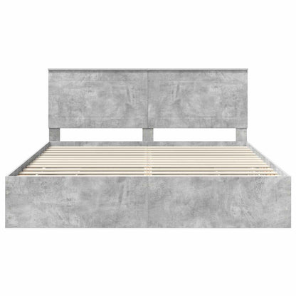 Bed Frame with Drawer Concrete Grey 180 x 200 cm Engineer Wood