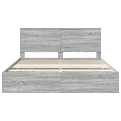 Bed Frame with Drawer Grey Sonoma 180 x 200 cm Engineer Wood