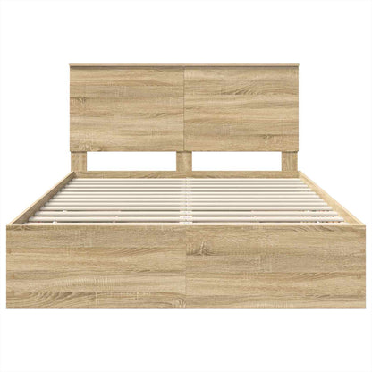 Bed Frame with Drawer Sonoma Oak 150 x 200 cm Engineer Wood